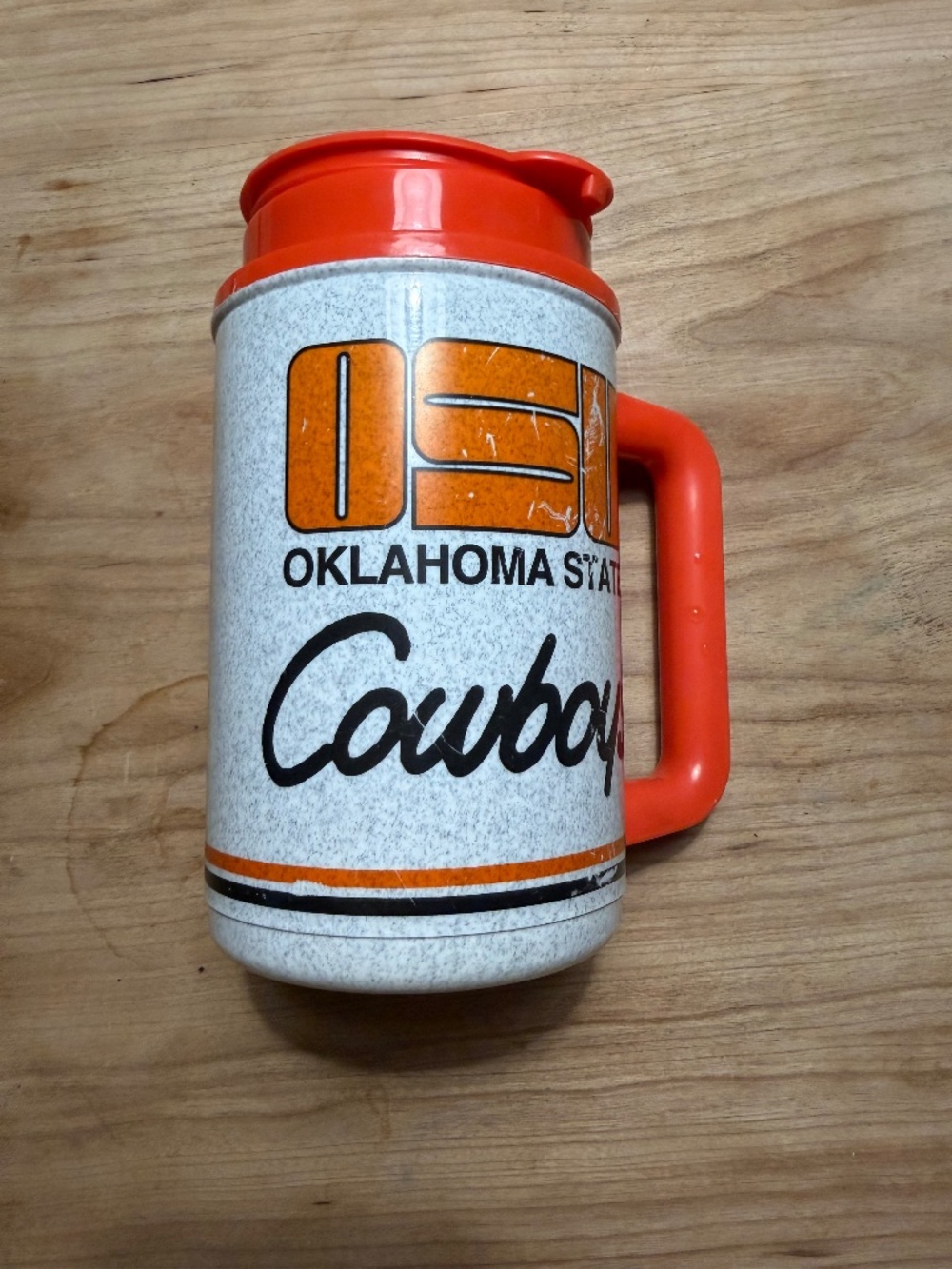 Vintage OSU shirt plastic mug with lid